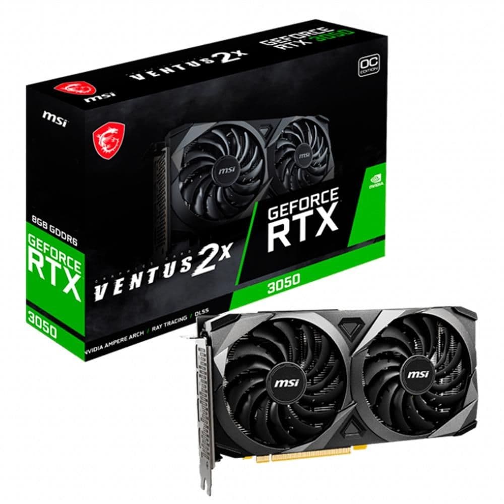 Placa de Vídeo 6GB Gf Rtx3050 Msi Ventus 2X Oc 912-V397-448 Ddr6 HDMI/Dp