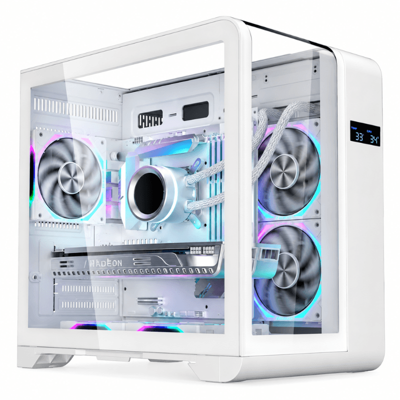 Gabinete Gamer Micro ATX Aquario Cg-w8ki Cyberpunk K-mex Branco